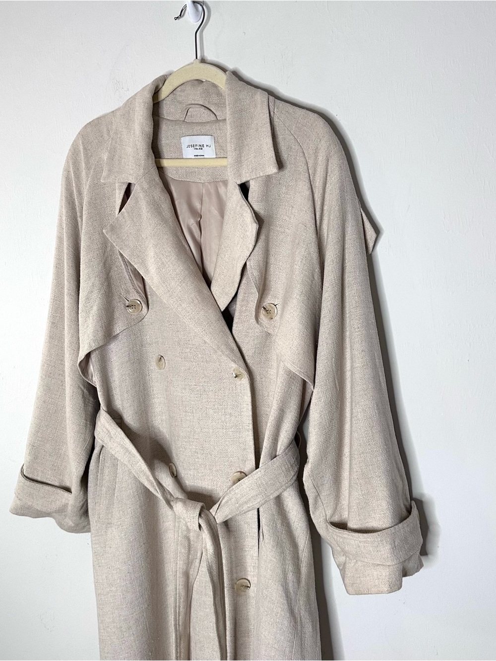 NA-KD Linen Blend Trench Coat 34 (6) - Picture 5 of 8